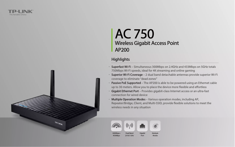 Imagen de la primera página del manual del dispositivo AP200