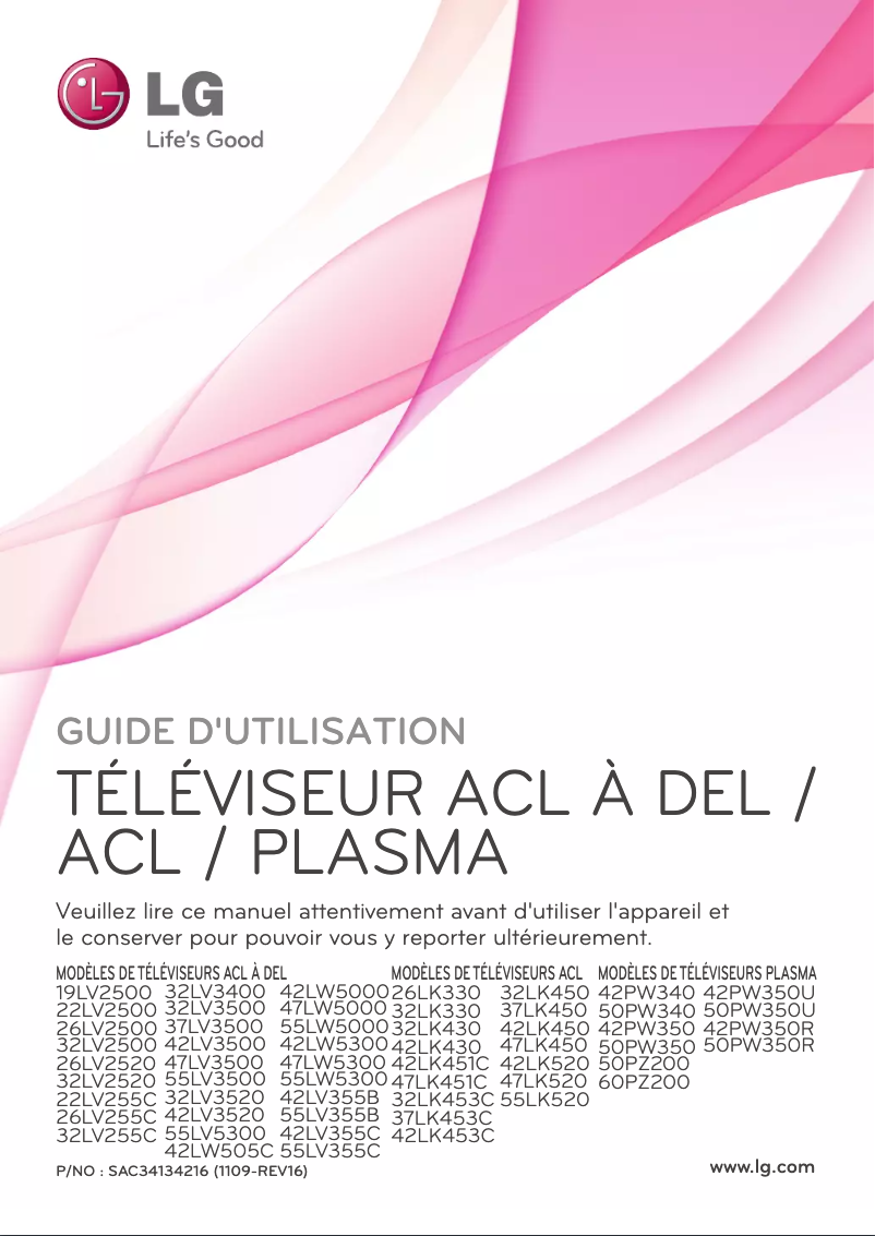 Imagen de la primera página del manual del dispositivo 55LK520