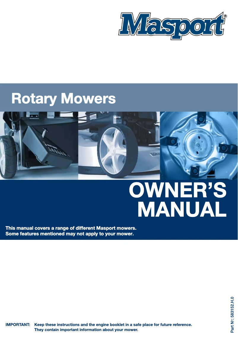 Página nº 1 - Manual de usuario Masport Bunnings 470 2'n1