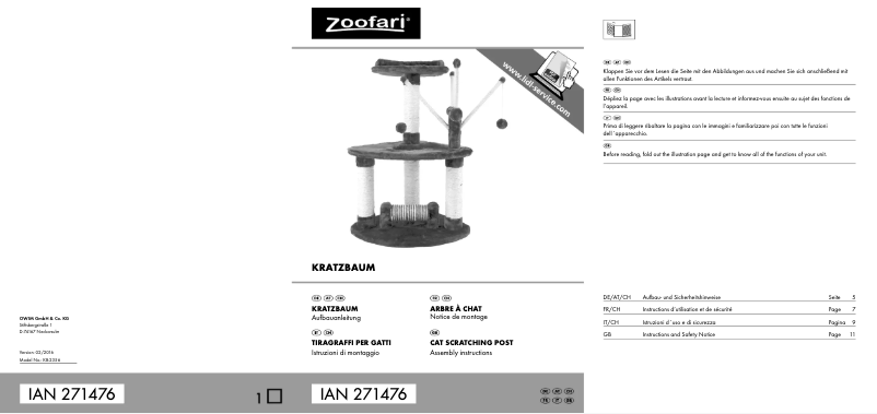 Página nº 1 - Manual de usuario Zoofari IAN 271476