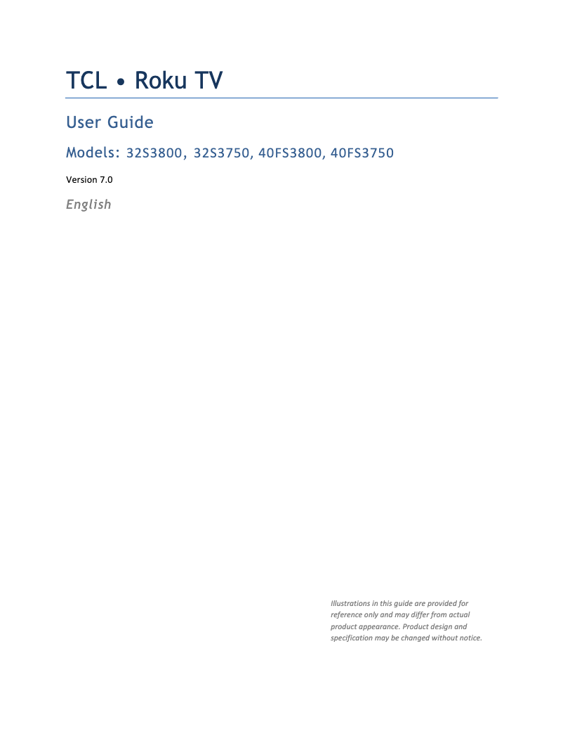 Página 1 del manual Manual de usuario TCL Roku 32S3800