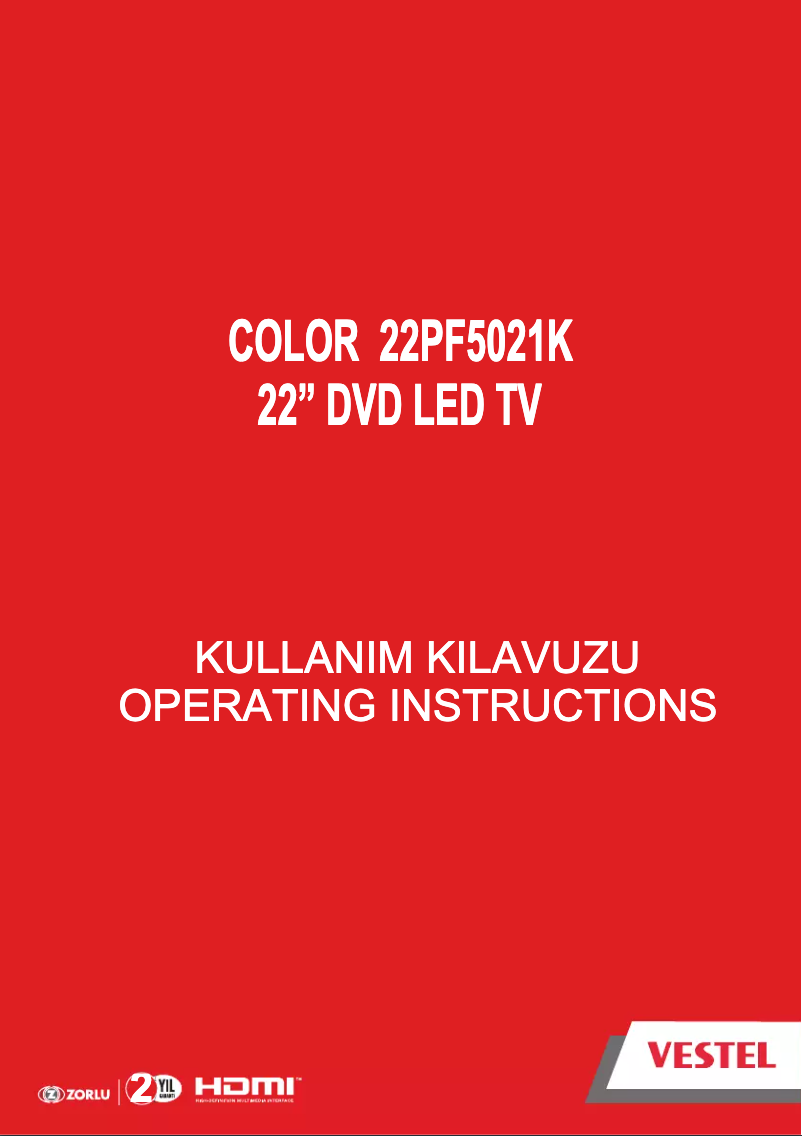 Imagen de la primera página del manual del dispositivo 22PF5021K