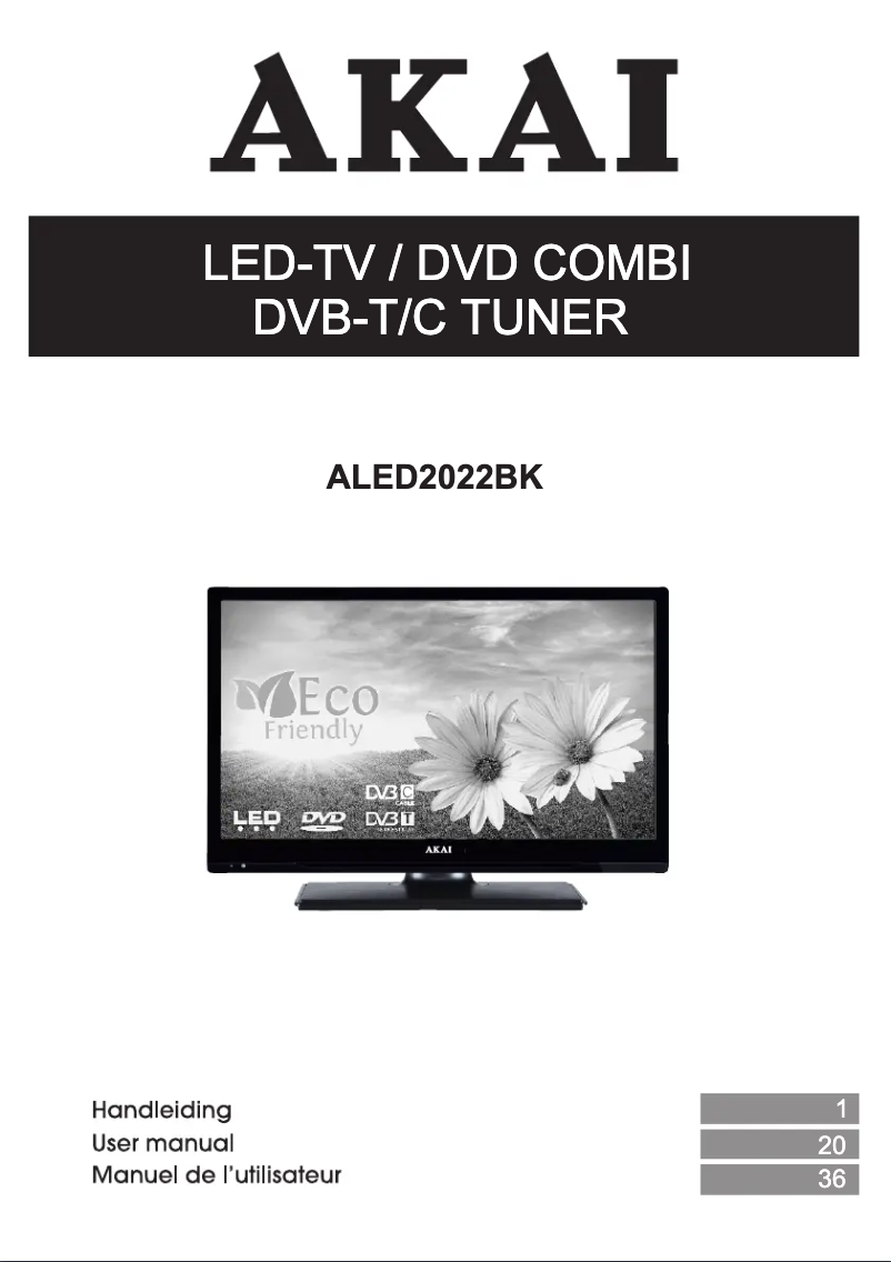 Página 1 del manual Manual de usuario AKAI ALED2022BK
