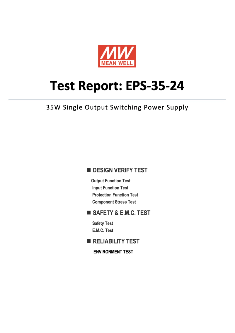 Página 1 del manual Ficha técnica Mean Well EPS-35-24