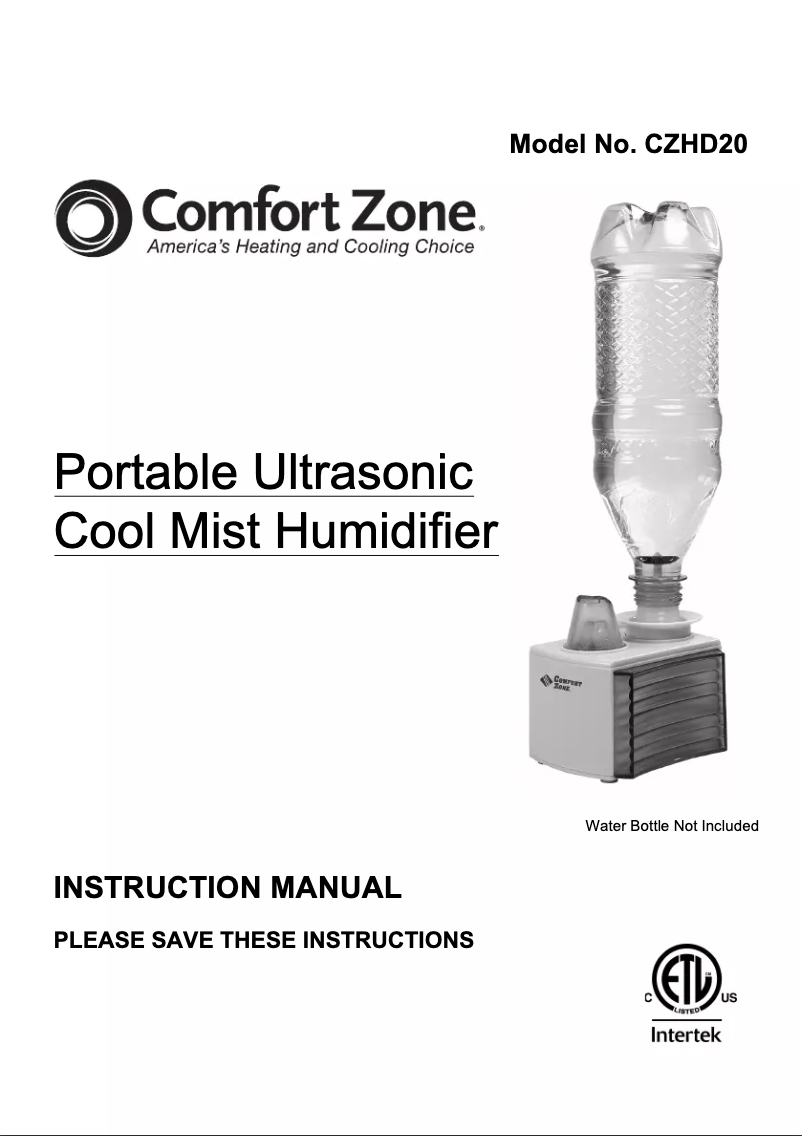 Página 1 del manual Manual de usuario Comfort Zone CZHD20