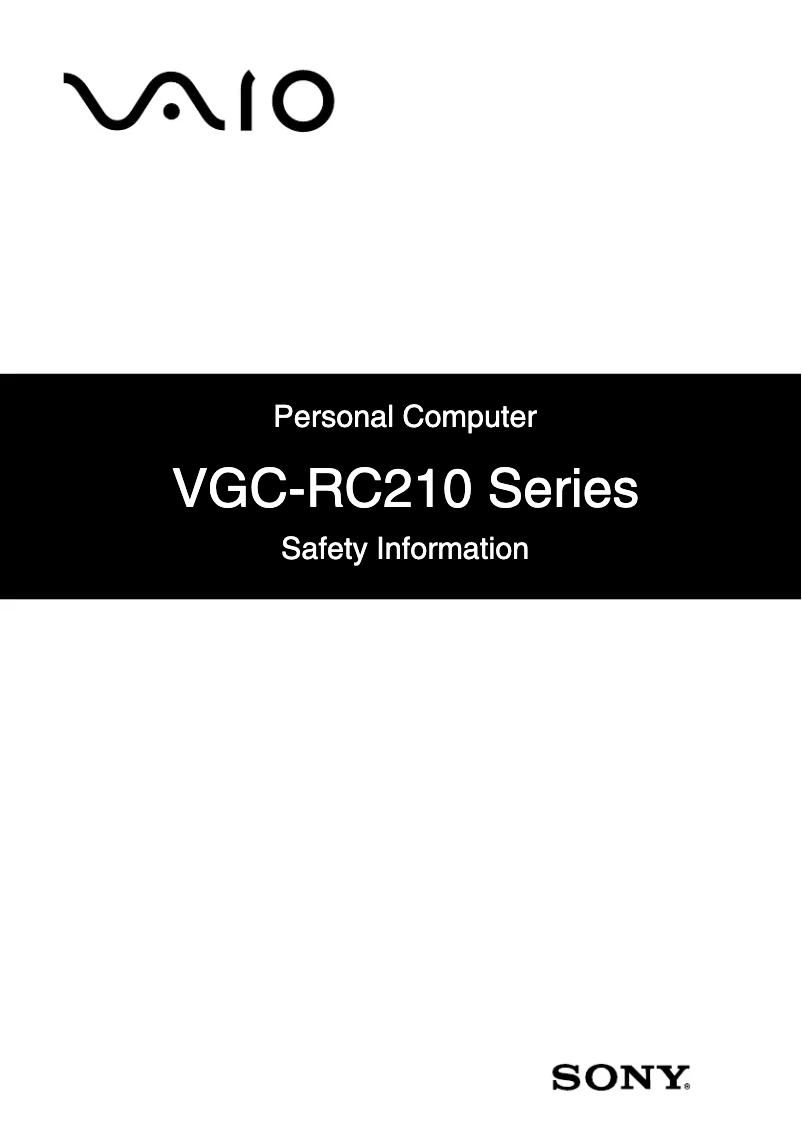 Imagen de la primera página del manual del dispositivo Vaio VGC-RC210G