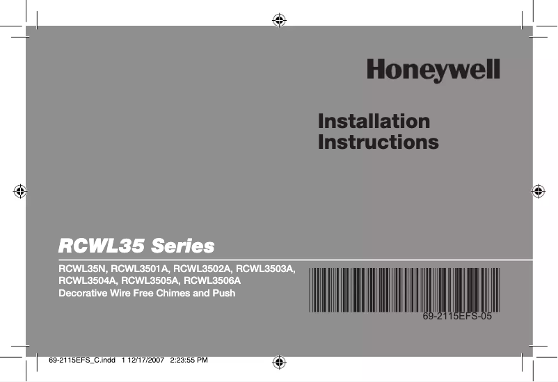 Página 1 del manual Manual de usuario Honeywell RCWL251A