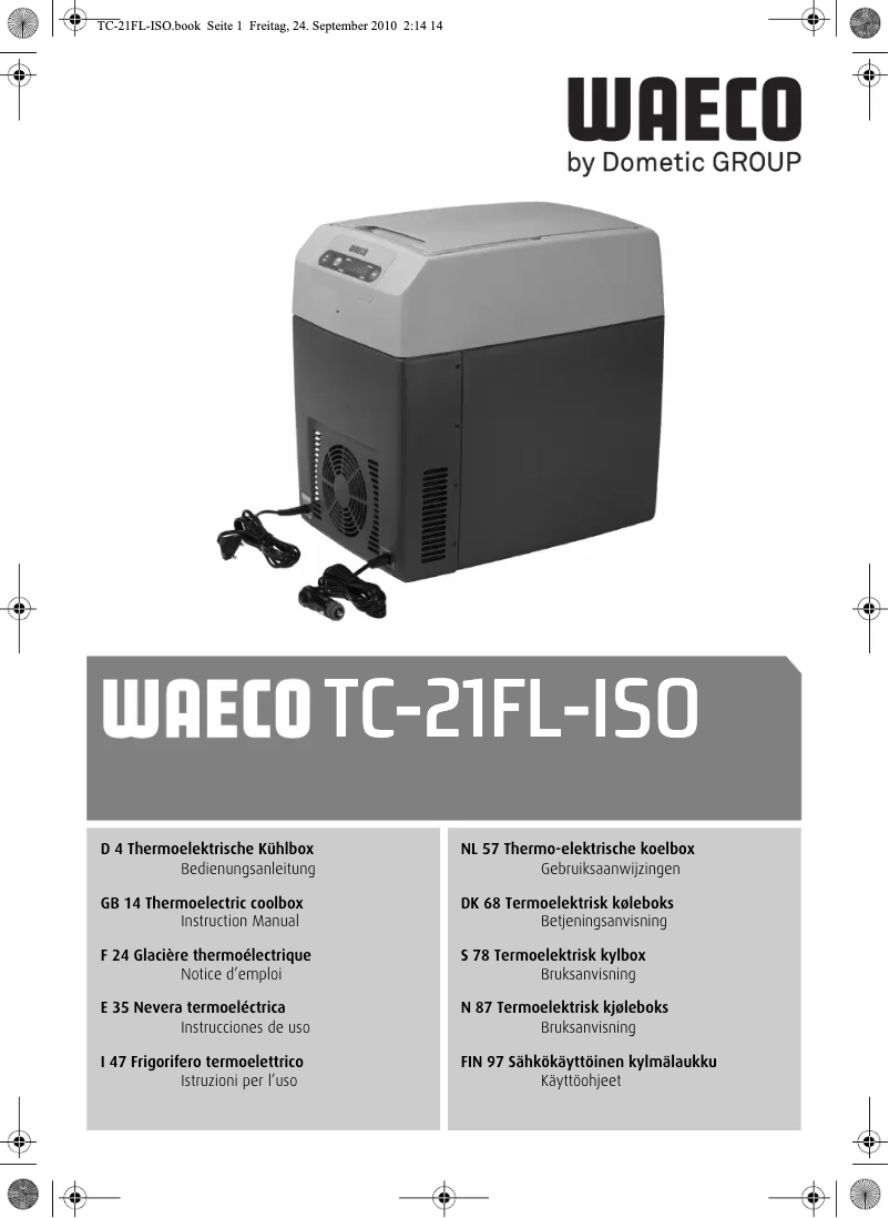 Página 1 del manual Manual de usuario Waeco BordBar TE 21 ISO