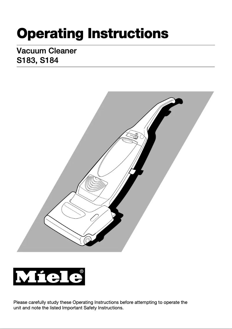 Página 1 del manual Manual de usuario Miele S 183