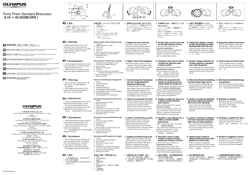Página nº 1 - Manual de usuario Olympus Trooper 8-16x40 Zoom DPS I