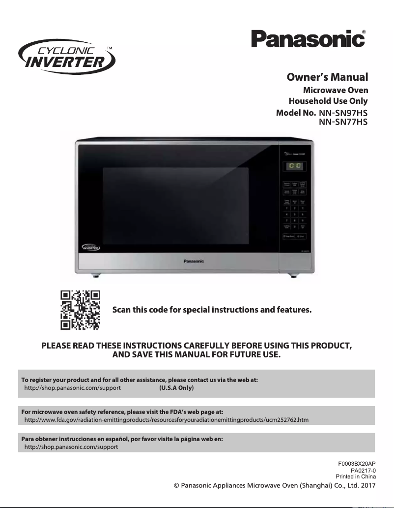 Página 1 del manual Manual de usuario Panasonic Cyclonic Inverter NN-SN97HS