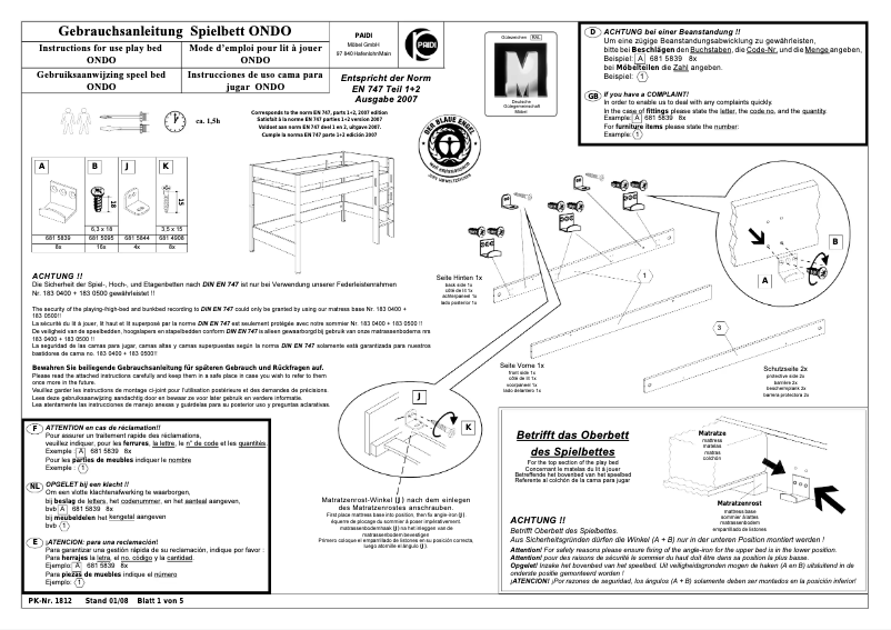 Página 1 del manual Manual de usuario Paidi Ondo