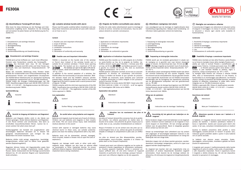 Página 1 del manual Instrucciones / montaje Abus FG300A