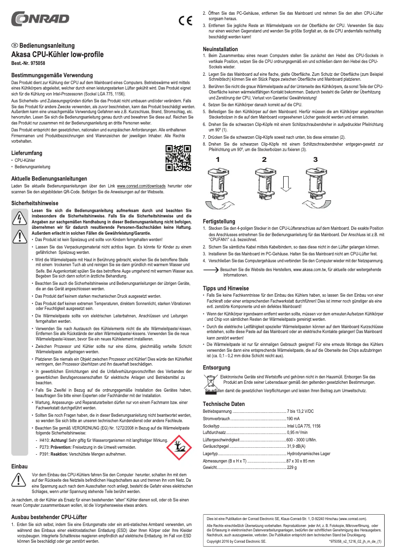 Imagen de la primera página del manual del dispositivo AK-CCE-7106HP
