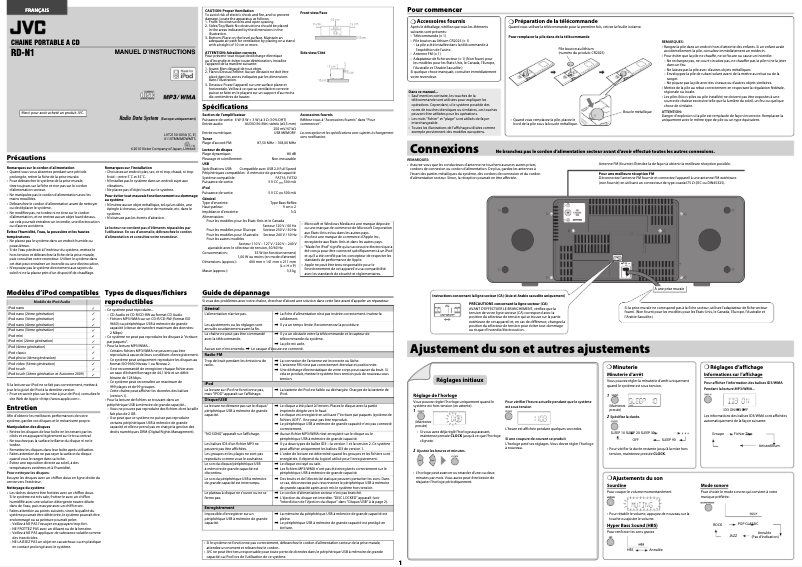 Página 1 del manual Manual de usuario JVC RD-N1W