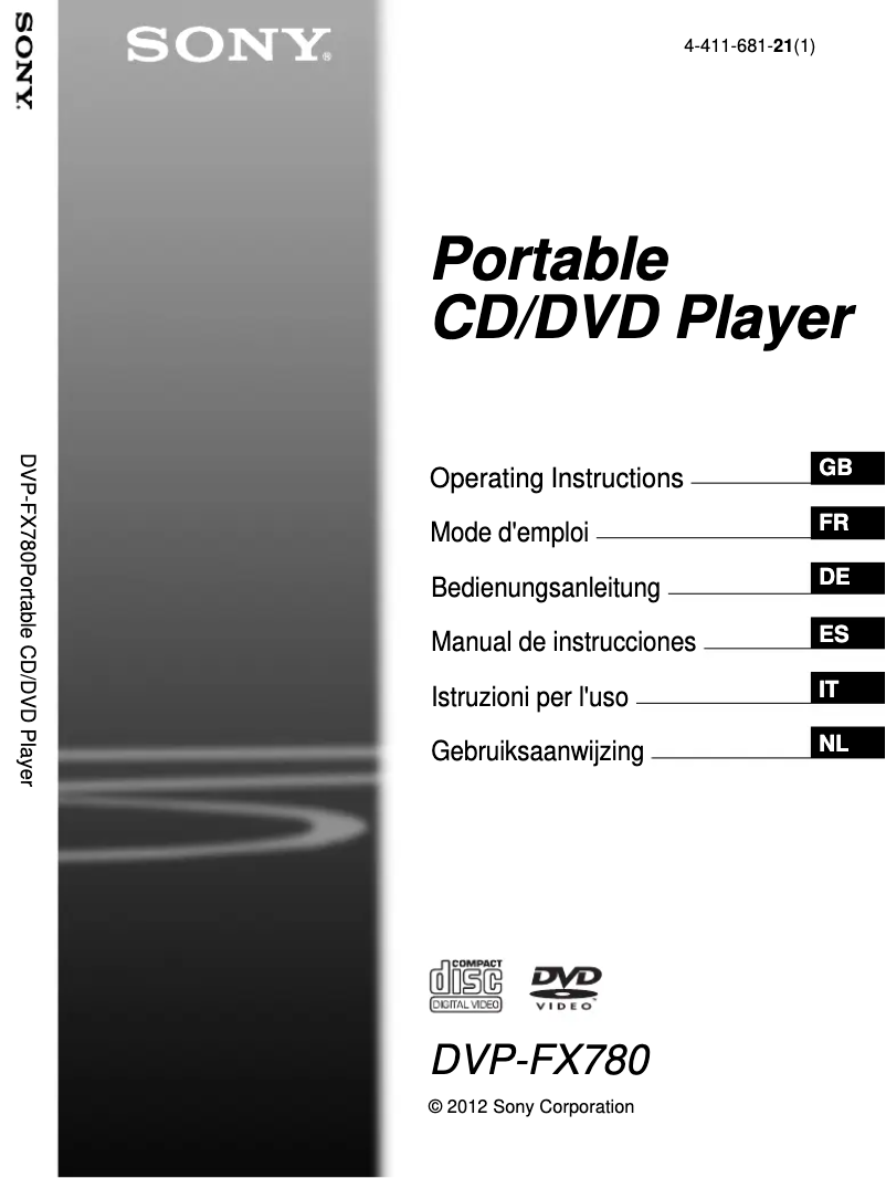 Imagen de la primera página del manual del dispositivo DVP-FX780B