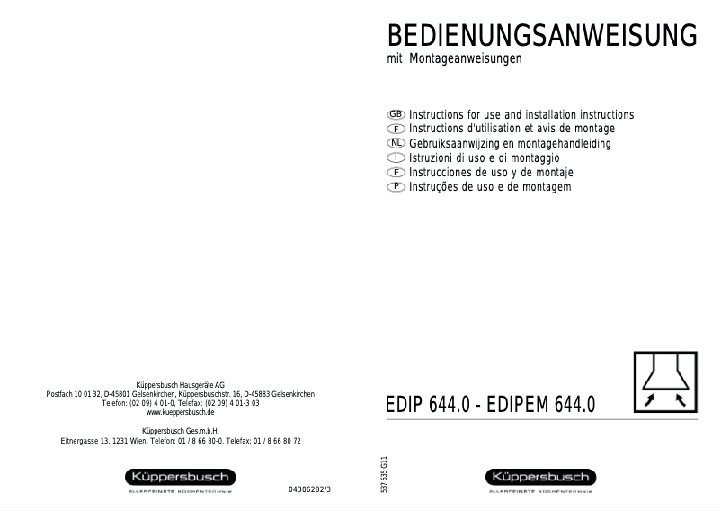 Imagen de la primera página del manual del dispositivo EDIP 644.0