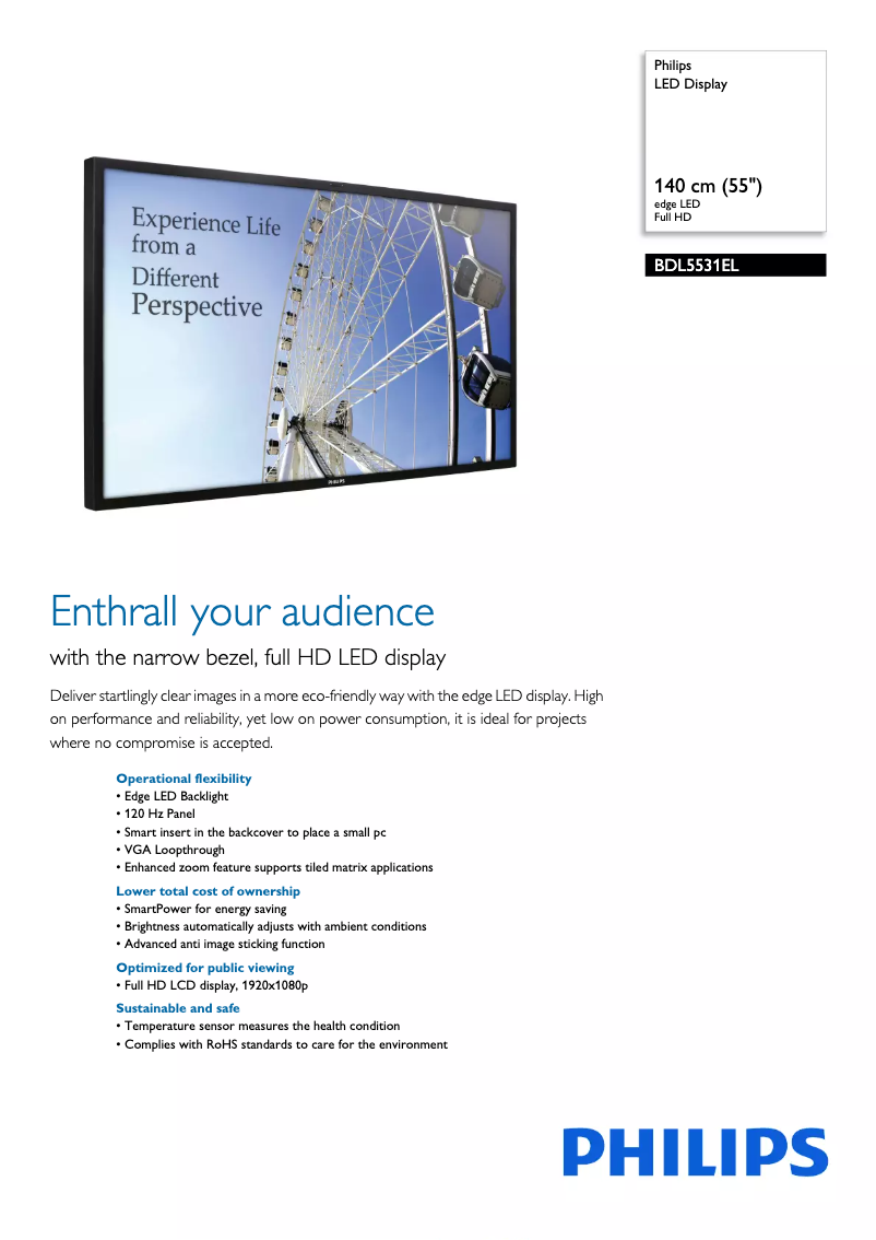 Imagen de la primera página del manual del dispositivo BDL5531EL