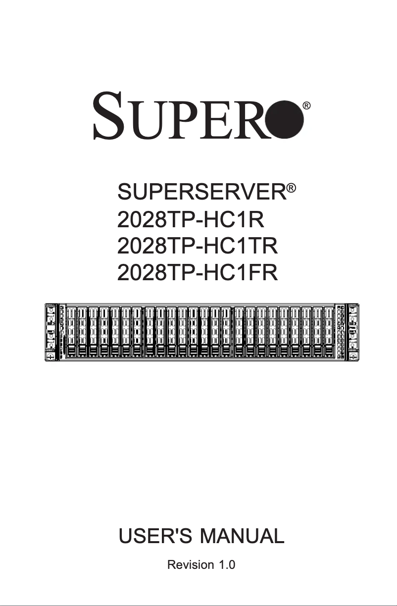 Imagen de la primera página del manual del dispositivo SuperServer 2028TP-HC1FR