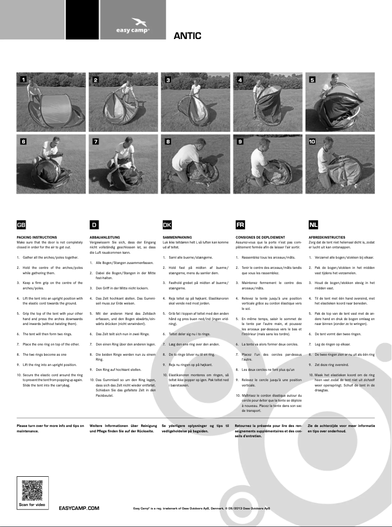 Página nº 1 - Manual de usuario Easy Camp Antic Pixel