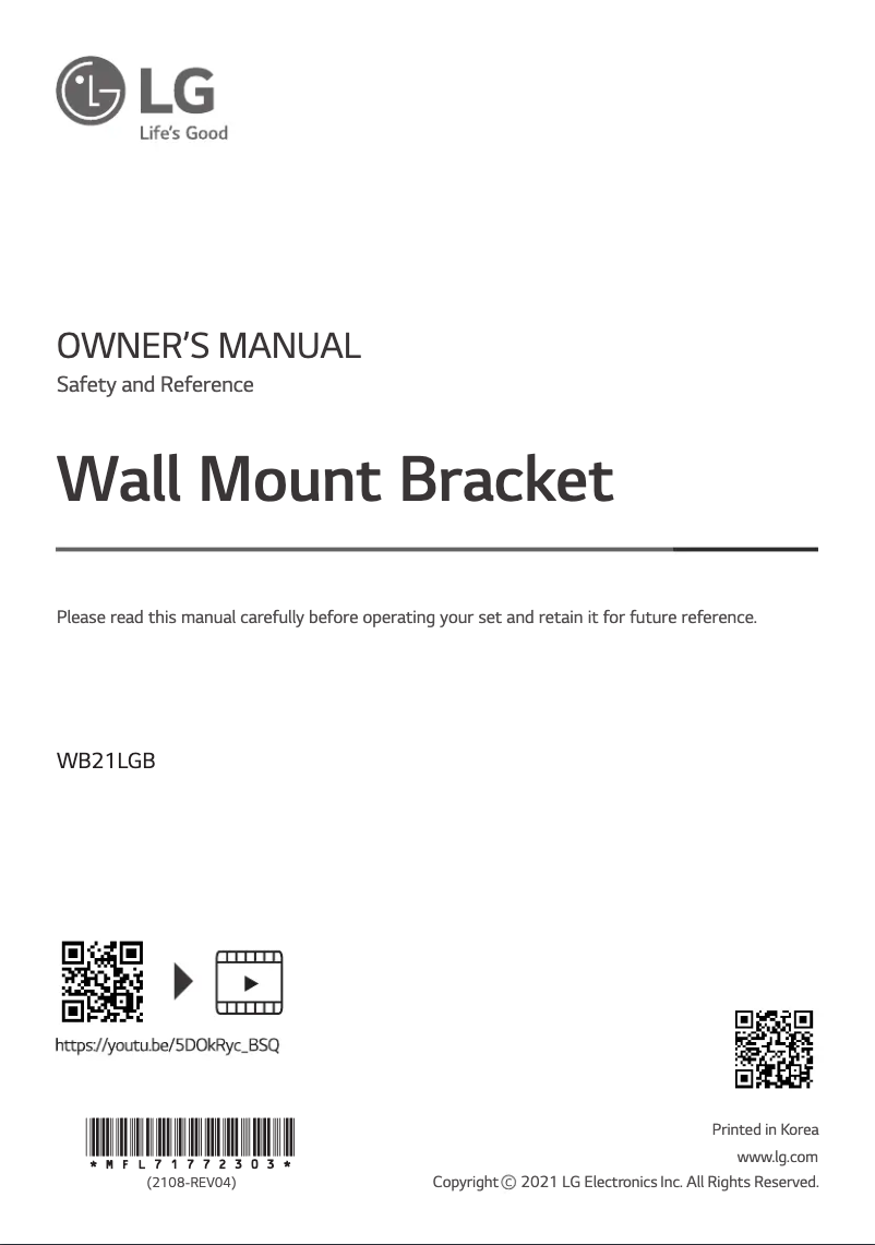 Imagen de la primera página del manual del dispositivo WB21LGB