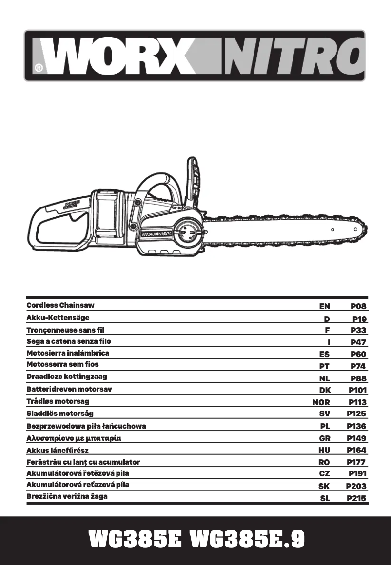 Página 1 del manual Manual de usuario Worx WG385E