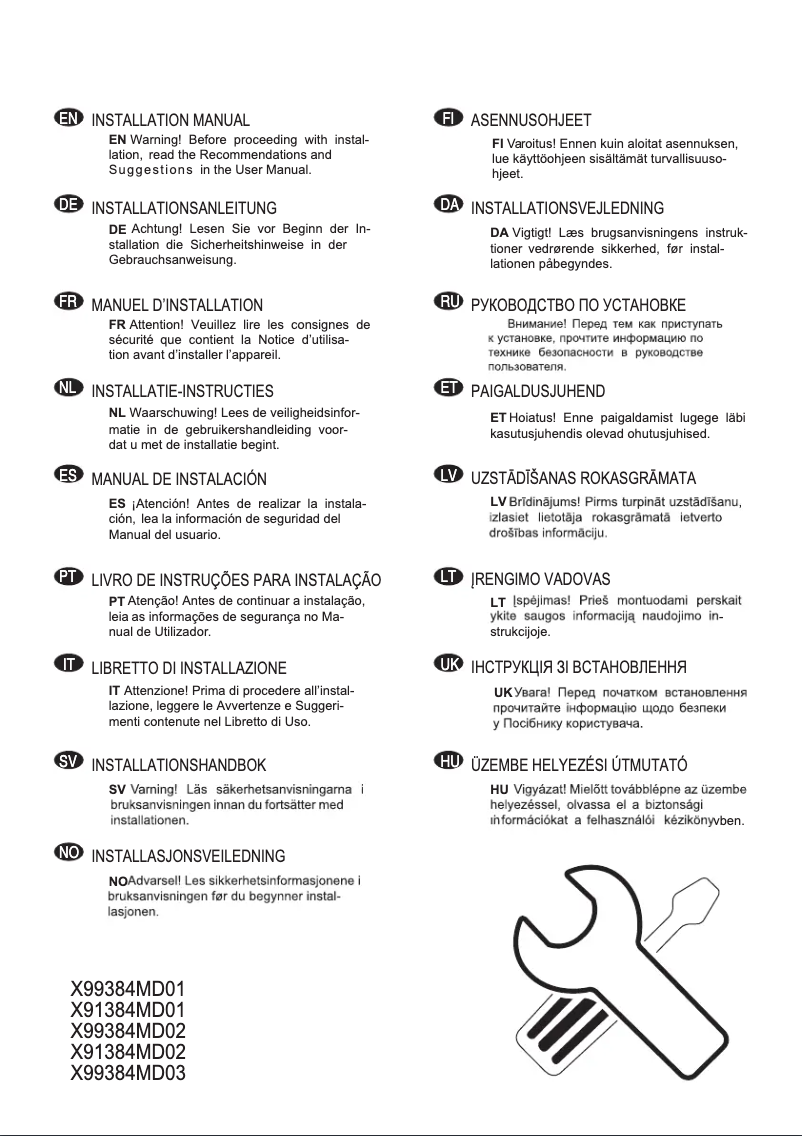 Imagen de la primera página del manual del dispositivo X99384MD01