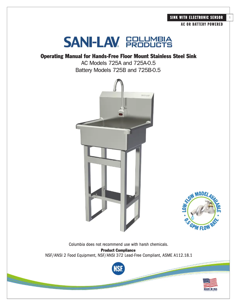 Imagen de la primera página del manual del dispositivo 725B