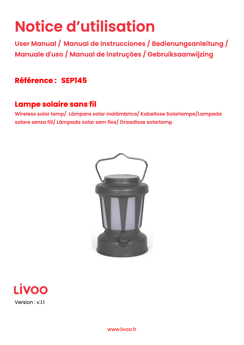 Imagen de la primera página del manual del dispositivo SEP145