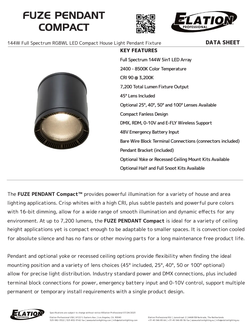 Imagen de la primera página del manual del dispositivo Fuze Pendant Compact