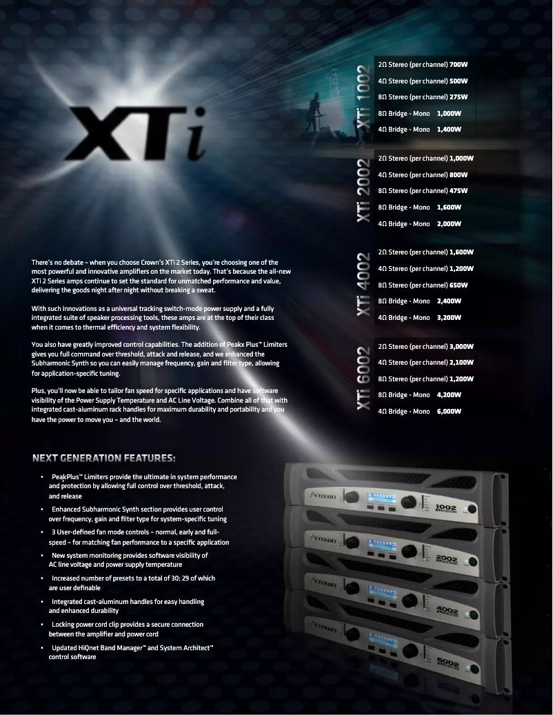 Página 1 del manual Ficha técnica Crown XTi 6002