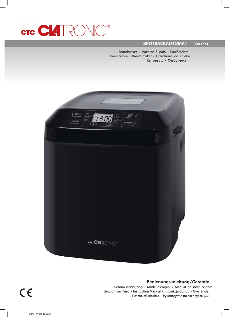 Página nº 1 - Manual de usuario Clatronic BBA 3774