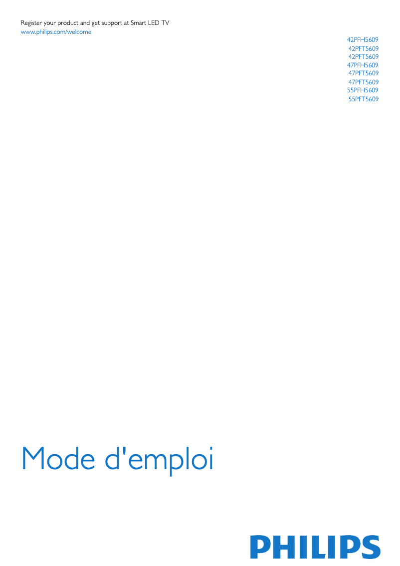 Imagen de la primera página del manual del dispositivo 47PFT5609