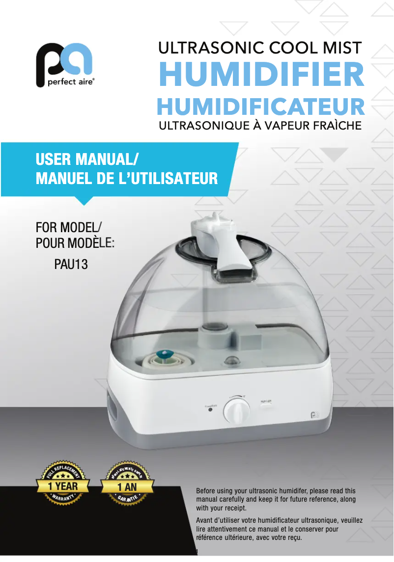 Página 1 del manual Manual de usuario Perfect Aire PAU13
