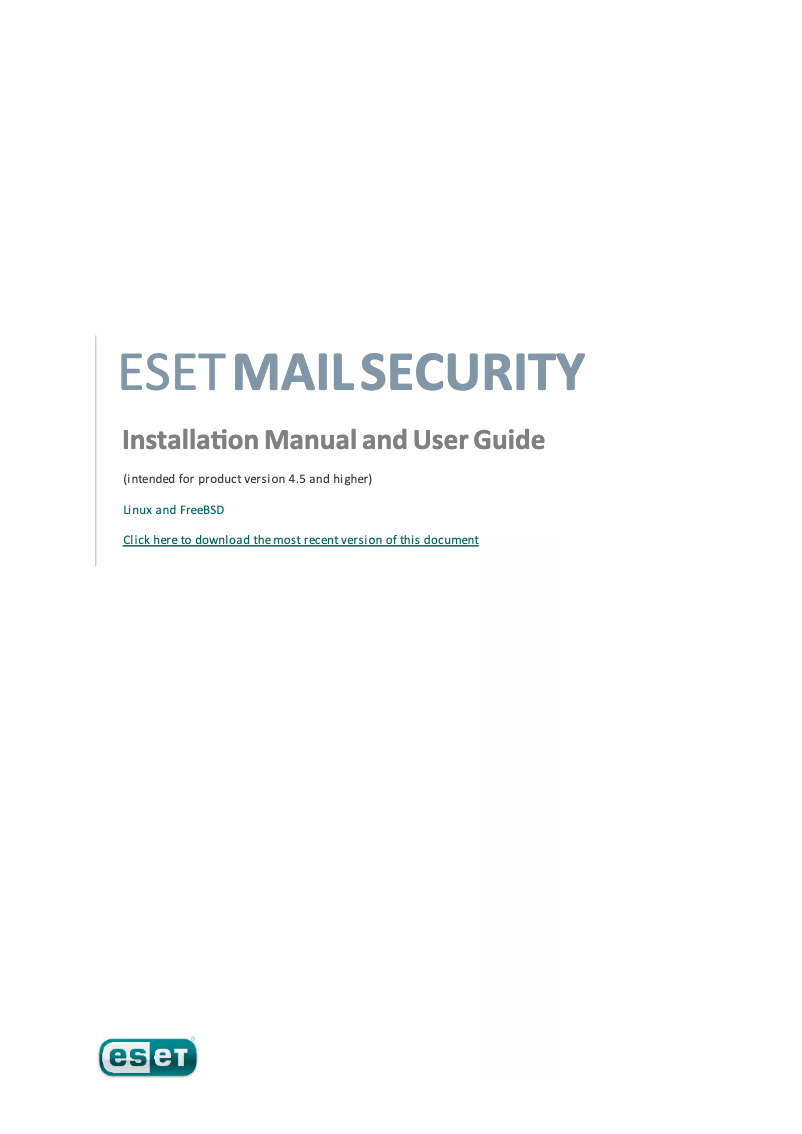 Página 1 del manual Manual de usuario ESET Mail Security for Linux