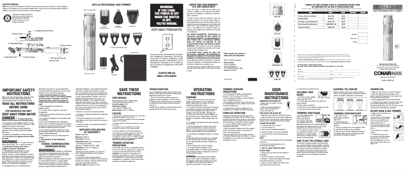 Página 1 del manual Manual de usuario Conair GMTL30