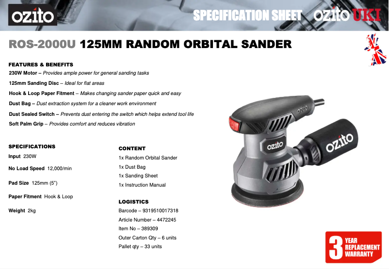 Imagen de la primera página del manual del dispositivo ROS-2000U