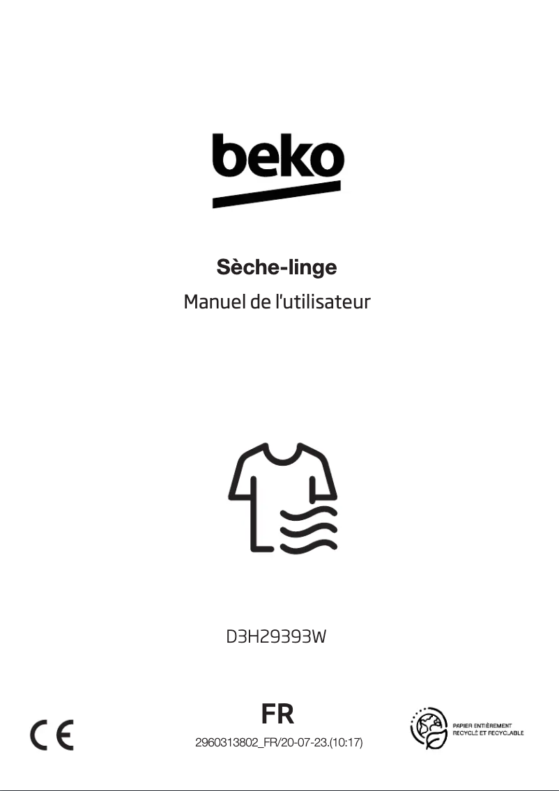 Imagen de la primera página del manual del dispositivo D3H29393W