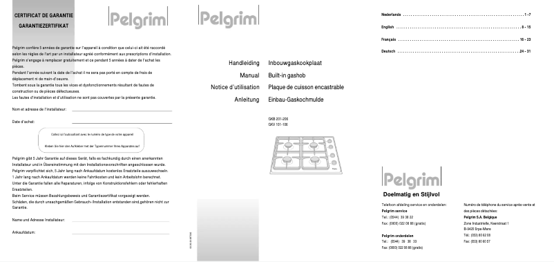 Página 1 del manual Manual de usuario Pelgrim GKB206