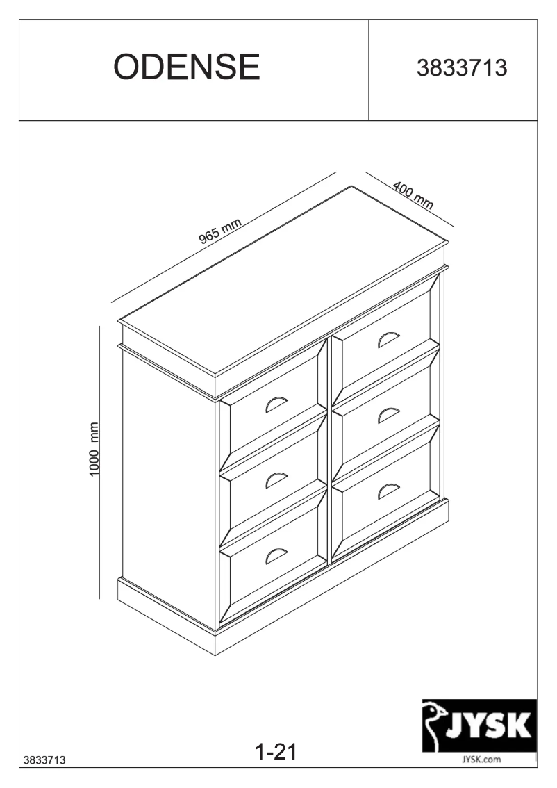 Imagen de la primera página del manual del dispositivo Odense (97x100x40)