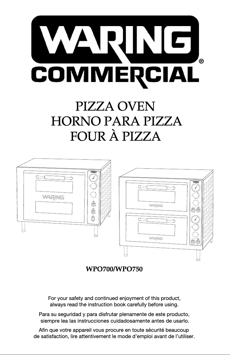 Página nº 1 - Manual de usuario Waring Commercial WPO700