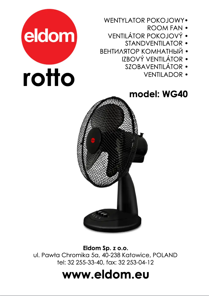 Página 1 del manual Manual de usuario Eldom ROTTO BIAŁY WG40