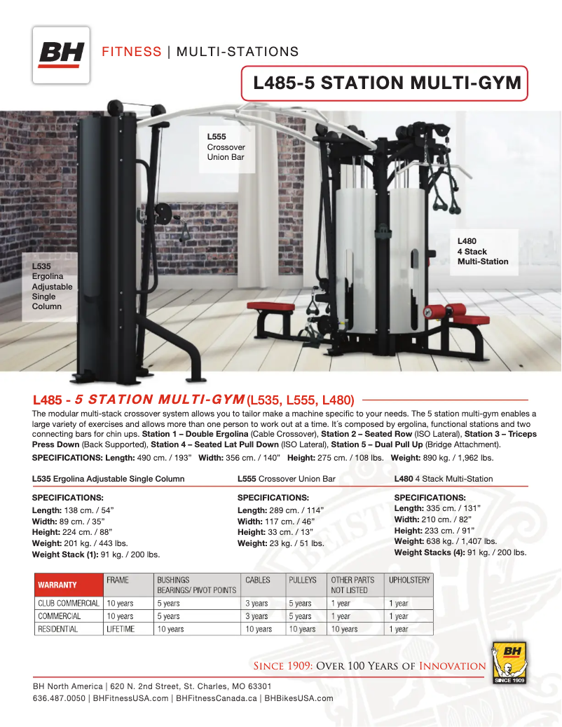 Imagen de la primera página del manual del dispositivo L485