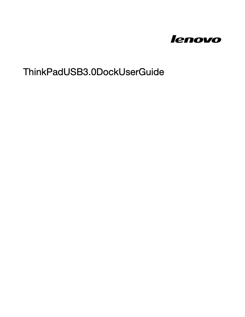 Imagen de la primera página del manual del dispositivo ThinkPad USB 3.0 Pro Dock