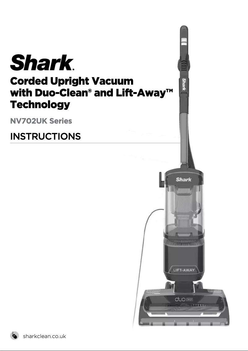 Página 1 del manual Manual de usuario Shark DuoClean Powered Lift-Away NV702UKT