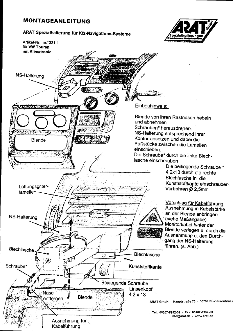Página 1 del manual Manual de usuario Arat NS1331.1