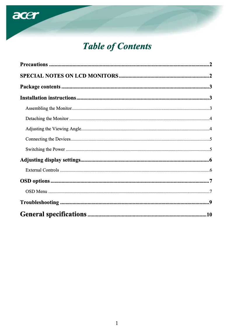 Imagen de la primera página del manual del dispositivo Value AL1716