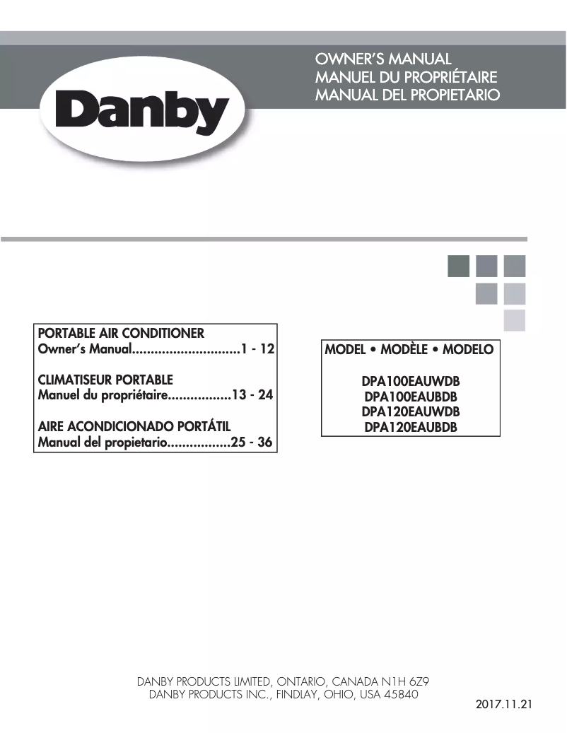 Página nº 1 - Manual de usuario Danby DPA100EAUBDB
