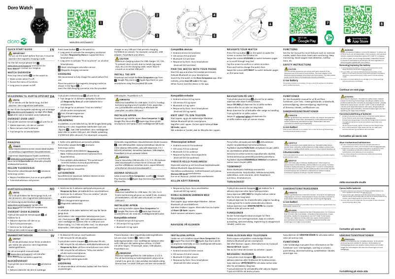 Página nº 1 - Guía de inicio rápido Doro Watch