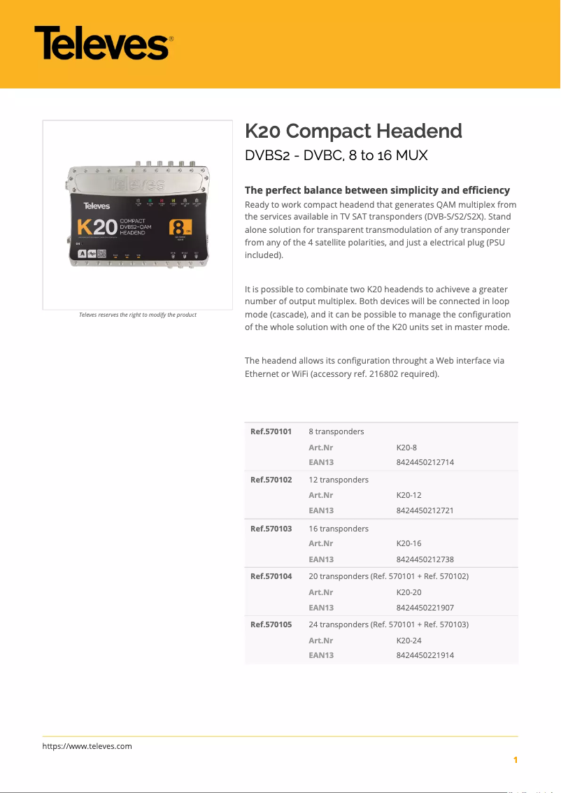 Imagen de la primera página del manual del dispositivo K20